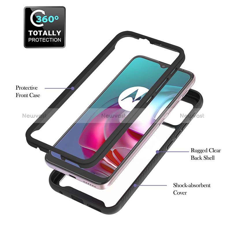 Silicone Transparent Frame Case Cover 360 Degrees YB2 for Motorola Moto G10