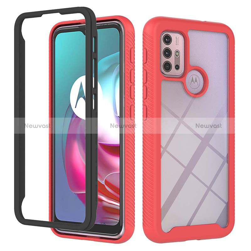 Silicone Transparent Frame Case Cover 360 Degrees YB2 for Motorola Moto G10 Power