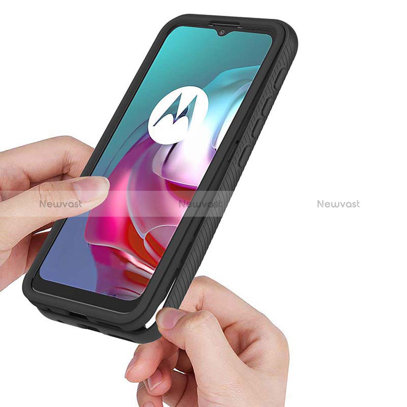 Silicone Transparent Frame Case Cover 360 Degrees YB2 for Motorola Moto G30