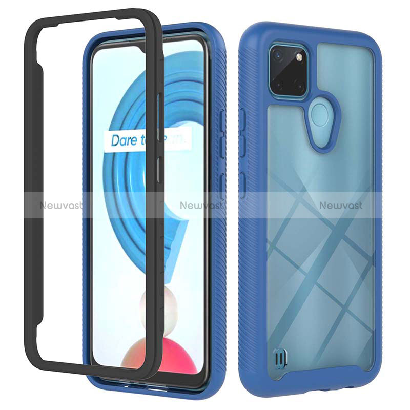 Silicone Transparent Frame Case Cover 360 Degrees YB2 for Realme C25Y