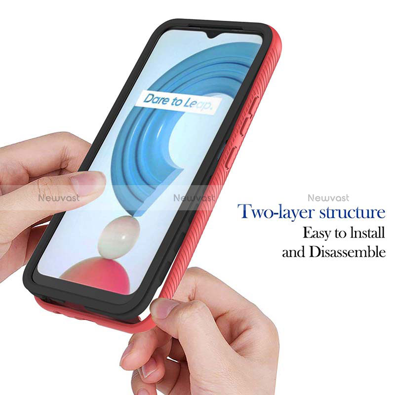 Silicone Transparent Frame Case Cover 360 Degrees YB2 for Realme C25Y