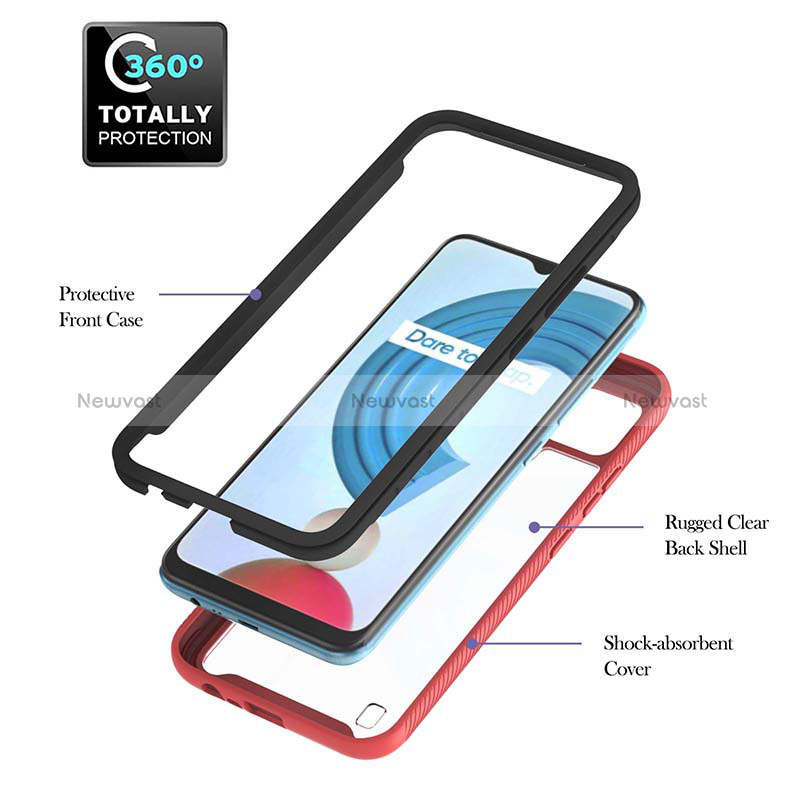 Silicone Transparent Frame Case Cover 360 Degrees YB2 for Realme C25Y