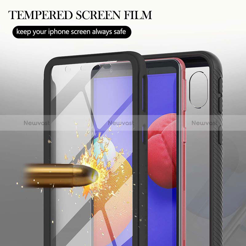 Silicone Transparent Frame Case Cover 360 Degrees YB2 for Samsung Galaxy A01 Core