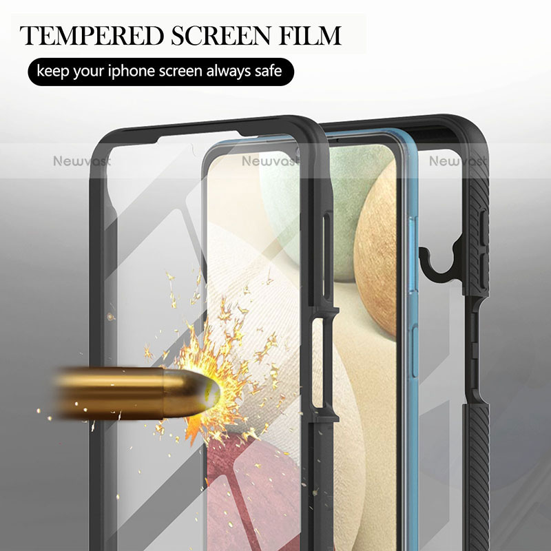 Silicone Transparent Frame Case Cover 360 Degrees YB2 for Samsung Galaxy A12