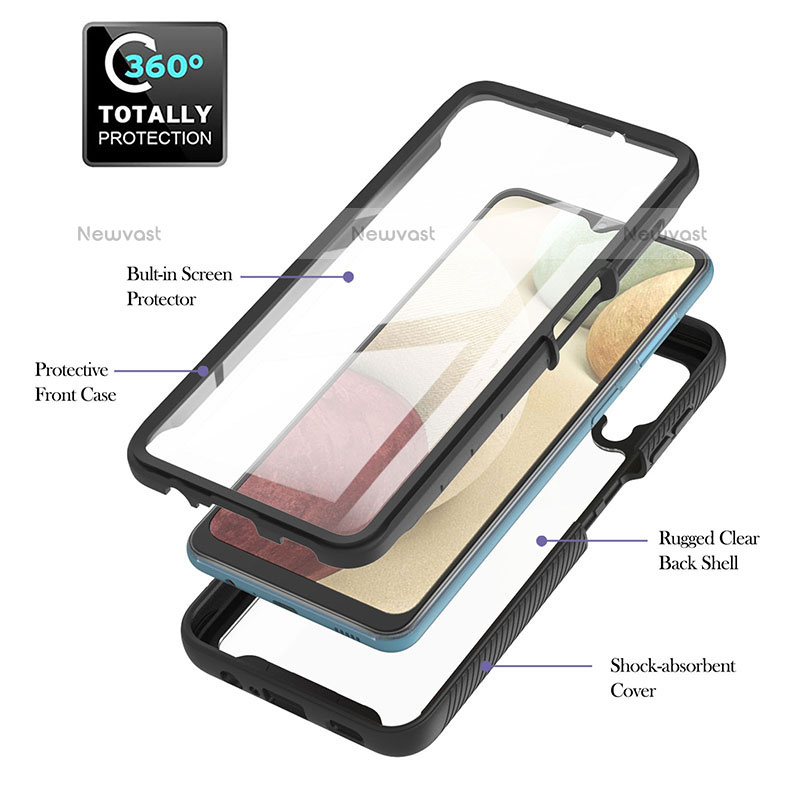 Silicone Transparent Frame Case Cover 360 Degrees YB2 for Samsung Galaxy A12