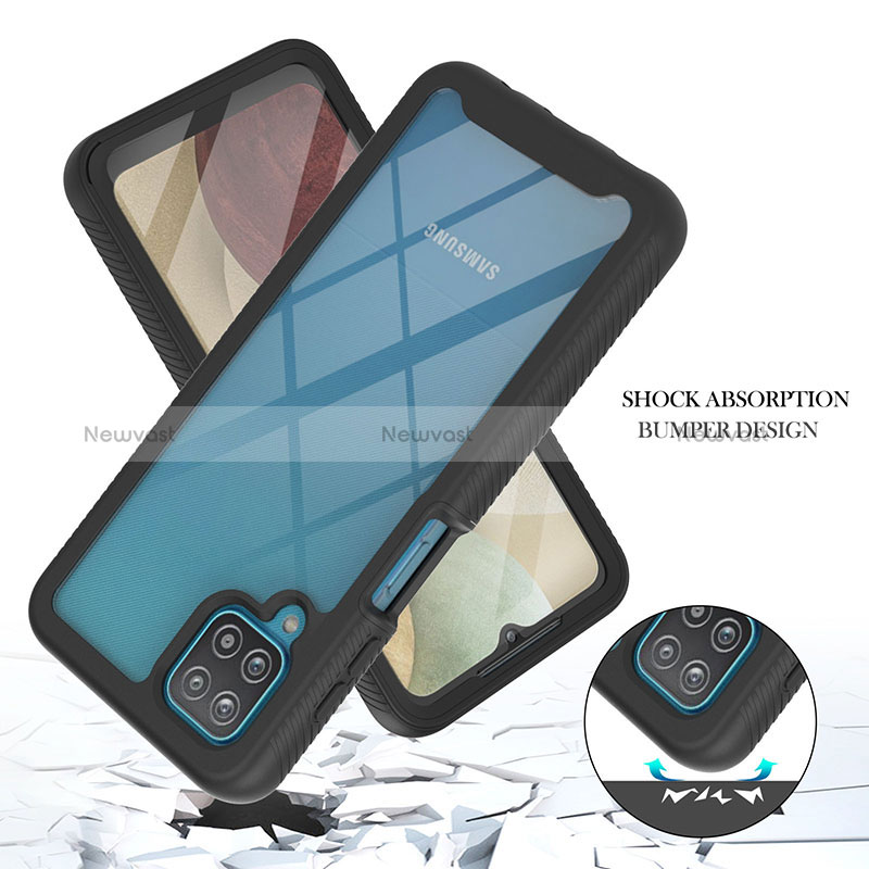 Silicone Transparent Frame Case Cover 360 Degrees YB2 for Samsung Galaxy A12 Nacho