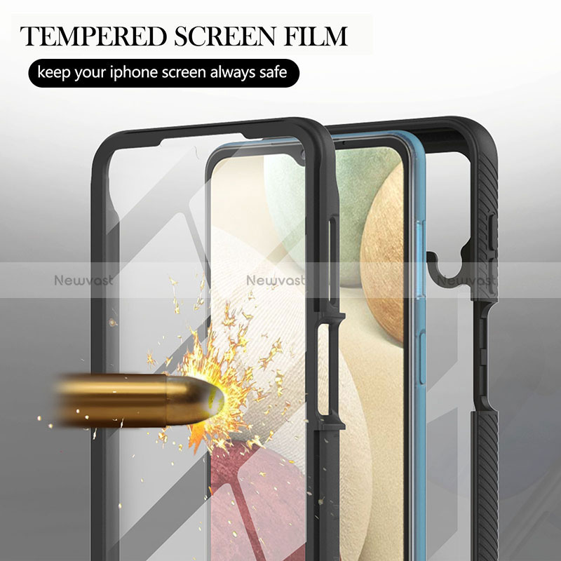 Silicone Transparent Frame Case Cover 360 Degrees YB2 for Samsung Galaxy A12 Nacho