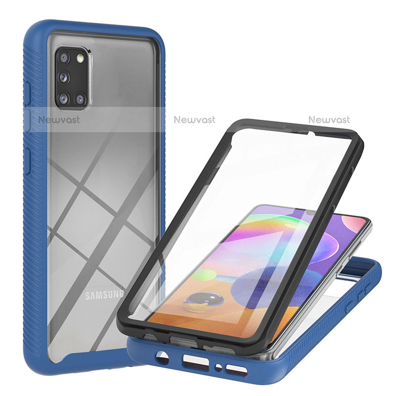 Silicone Transparent Frame Case Cover 360 Degrees YB2 for Samsung Galaxy A31