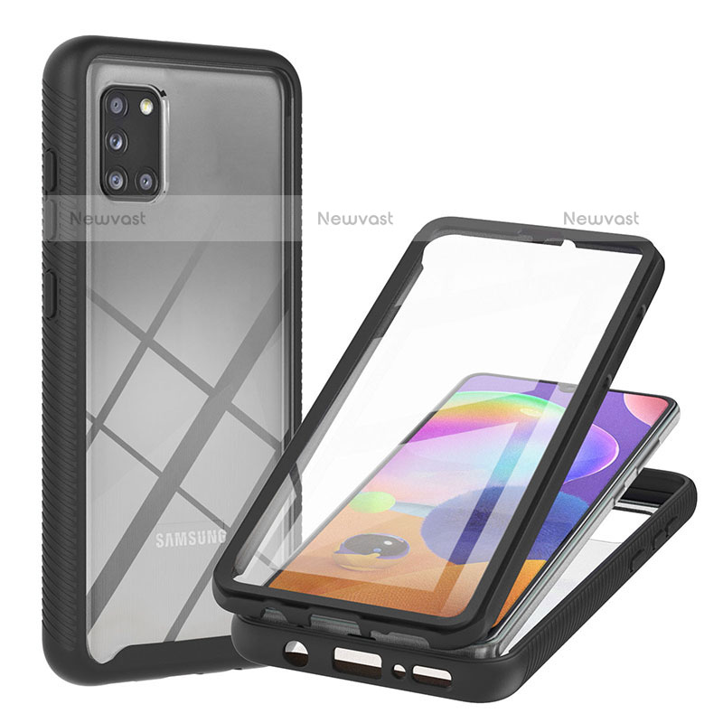 Silicone Transparent Frame Case Cover 360 Degrees YB2 for Samsung Galaxy A31