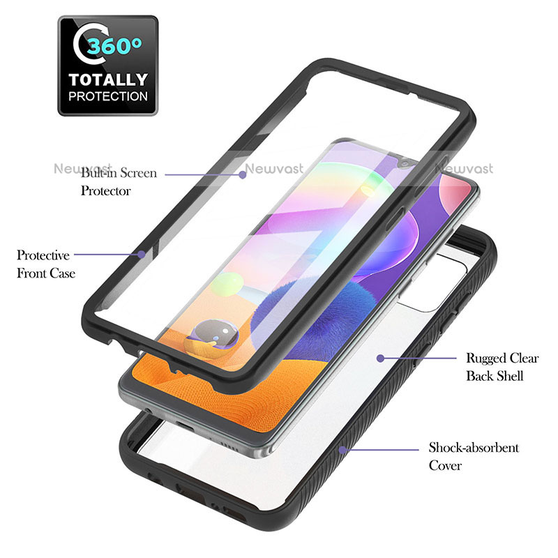 Silicone Transparent Frame Case Cover 360 Degrees YB2 for Samsung Galaxy A31