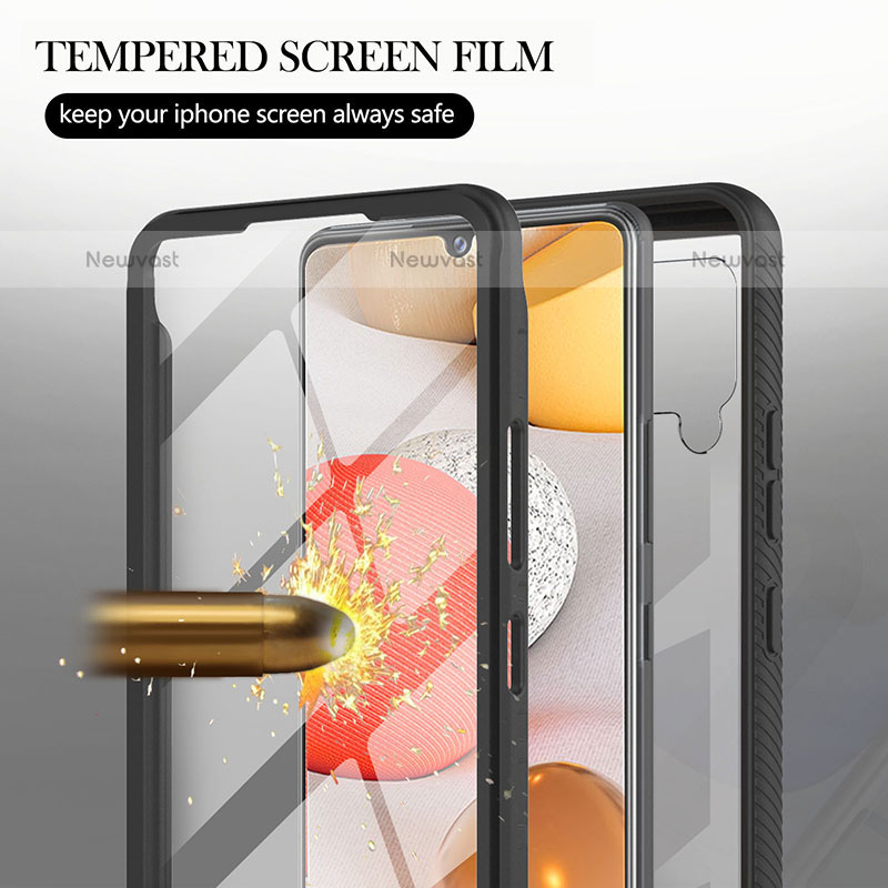 Silicone Transparent Frame Case Cover 360 Degrees YB2 for Samsung Galaxy A42 5G