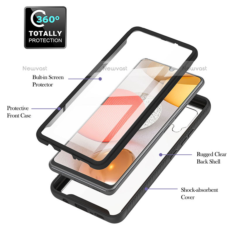 Silicone Transparent Frame Case Cover 360 Degrees YB2 for Samsung Galaxy A42 5G