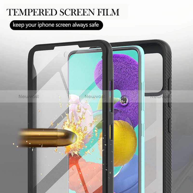 Silicone Transparent Frame Case Cover 360 Degrees YB2 for Samsung Galaxy A51 5G
