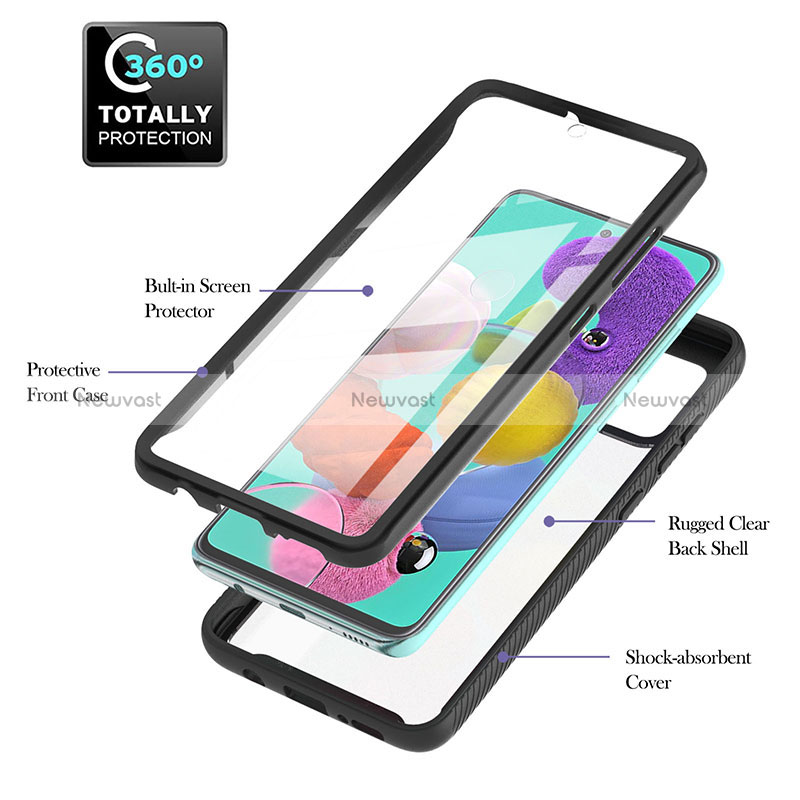 Silicone Transparent Frame Case Cover 360 Degrees YB2 for Samsung Galaxy A51 5G