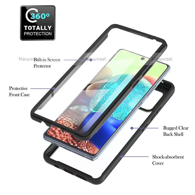 Silicone Transparent Frame Case Cover 360 Degrees YB2 for Samsung Galaxy A71 4G A715