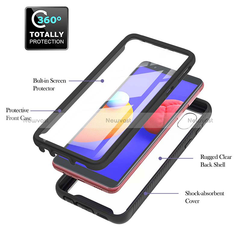 Silicone Transparent Frame Case Cover 360 Degrees YB2 for Samsung Galaxy M01 Core