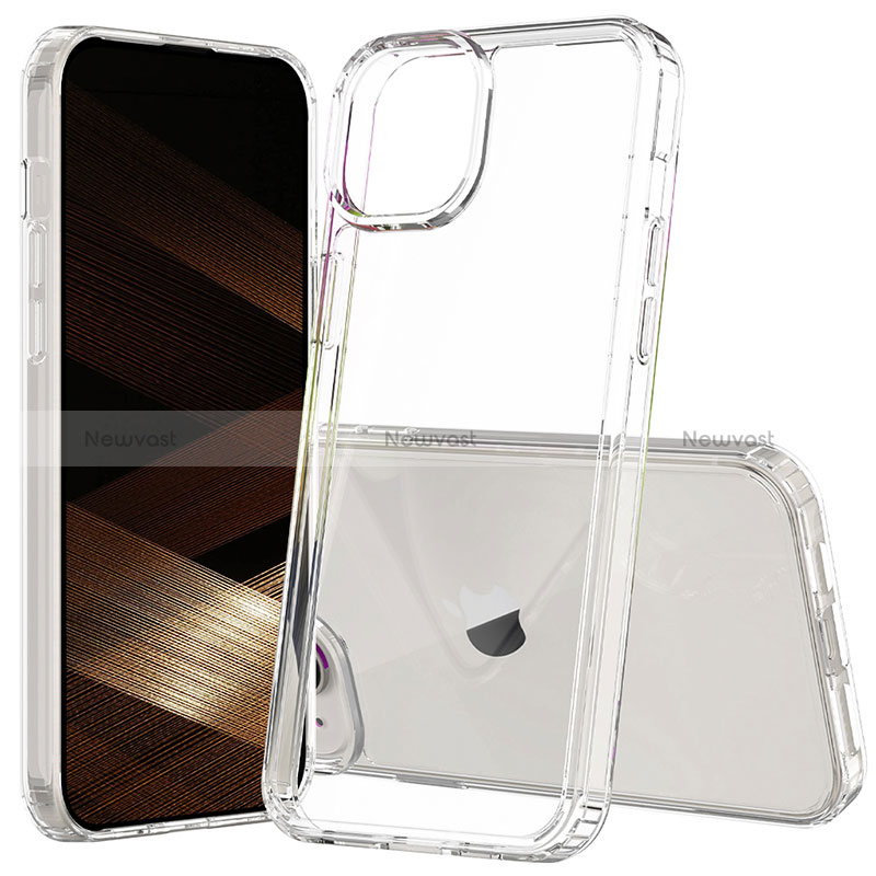 Silicone Transparent Frame Case Cover 360 Degrees ZJ1 for Apple iPhone 15