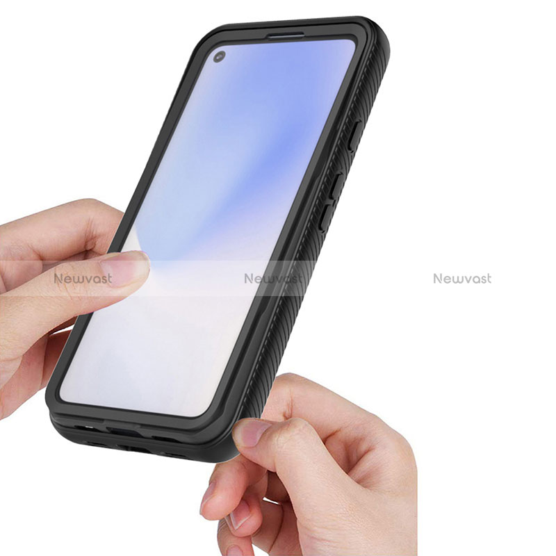 Silicone Transparent Frame Case Cover 360 Degrees ZJ1 for Google Pixel 5 XL 5G