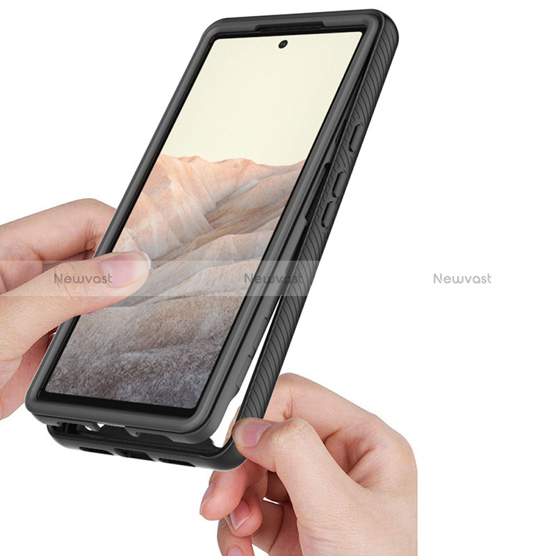 Silicone Transparent Frame Case Cover 360 Degrees ZJ1 for Google Pixel 6 5G