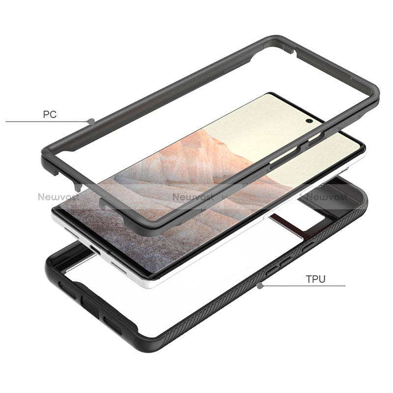 Silicone Transparent Frame Case Cover 360 Degrees ZJ1 for Google Pixel 6 Pro 5G