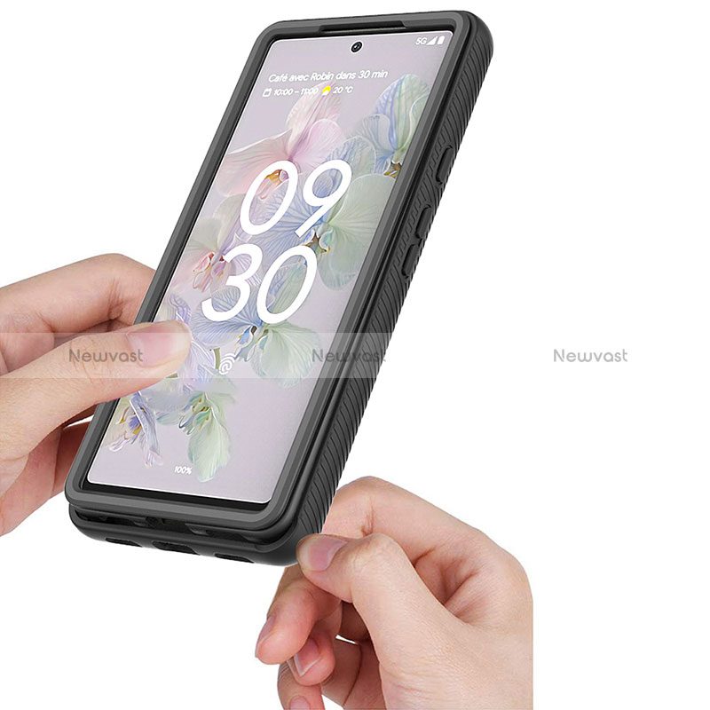 Silicone Transparent Frame Case Cover 360 Degrees ZJ1 for Google Pixel 6a 5G