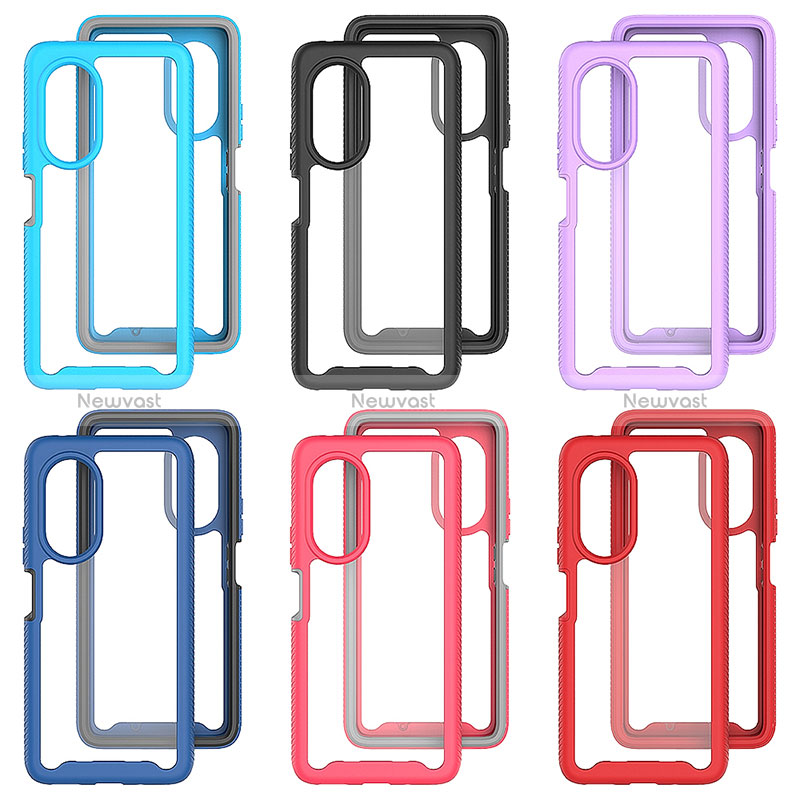 Silicone Transparent Frame Case Cover 360 Degrees ZJ1 for Huawei Honor 50 SE 5G