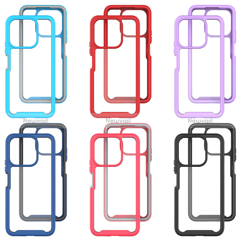 Silicone Transparent Frame Case Cover 360 Degrees ZJ1 for Huawei Honor X8a 4G