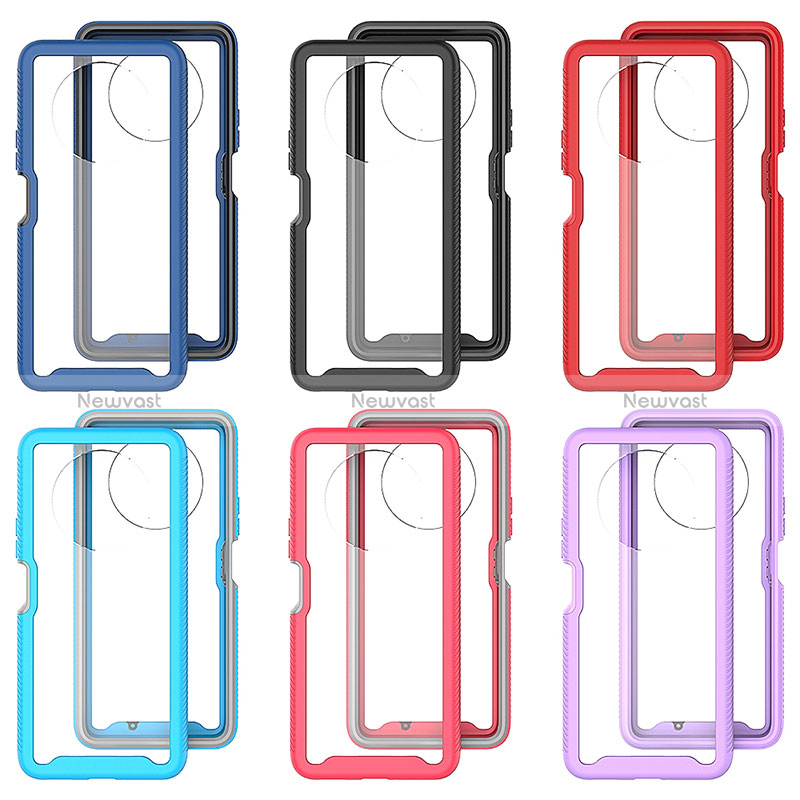 Silicone Transparent Frame Case Cover 360 Degrees ZJ1 for Huawei Honor X9 4G