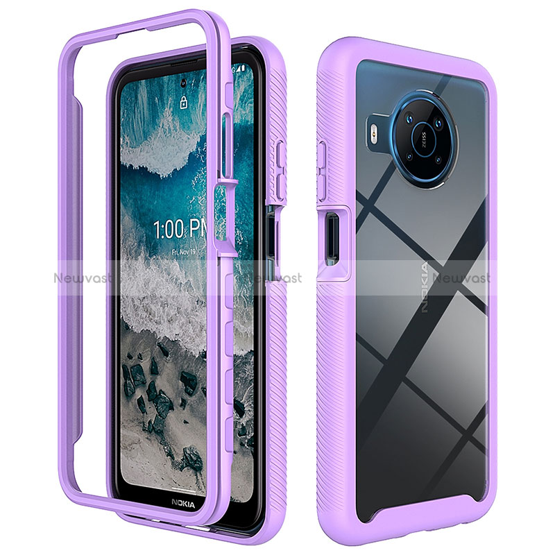 Silicone Transparent Frame Case Cover 360 Degrees ZJ1 for Nokia X100 5G