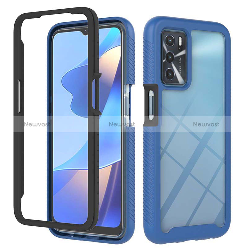 Silicone Transparent Frame Case Cover 360 Degrees ZJ1 for Oppo A16