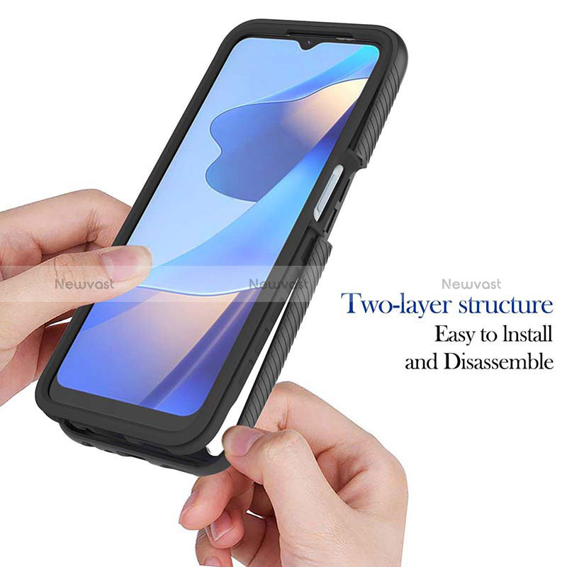 Silicone Transparent Frame Case Cover 360 Degrees ZJ1 for Oppo A16