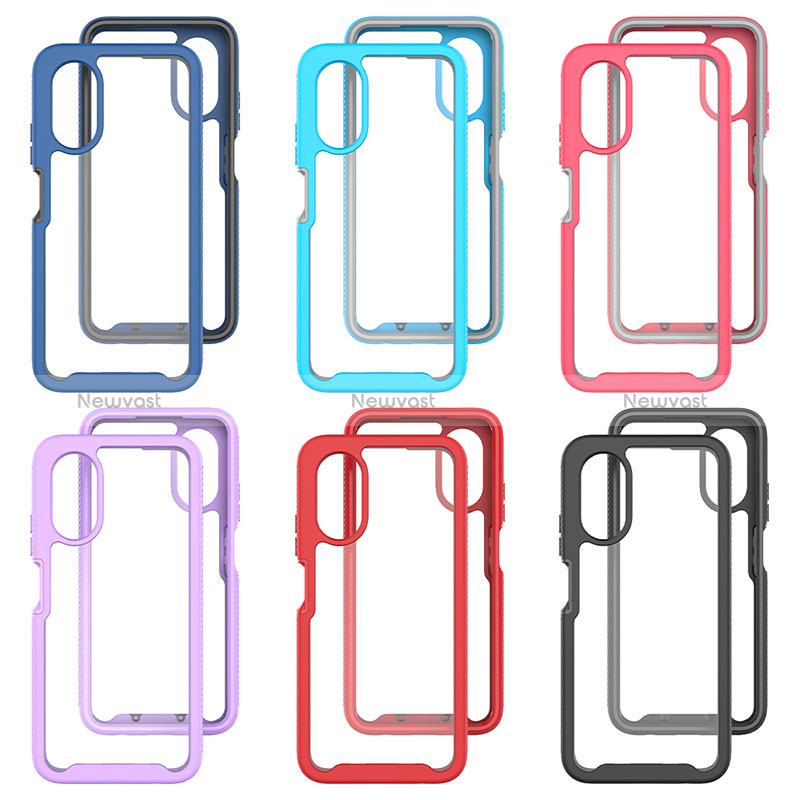 Silicone Transparent Frame Case Cover 360 Degrees ZJ1 for Oppo A17