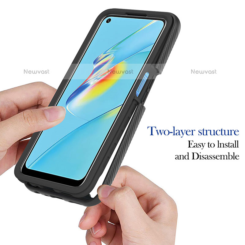 Silicone Transparent Frame Case Cover 360 Degrees ZJ1 for Oppo A54 4G