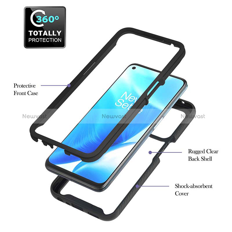 Silicone Transparent Frame Case Cover 360 Degrees ZJ1 for Oppo A54 5G