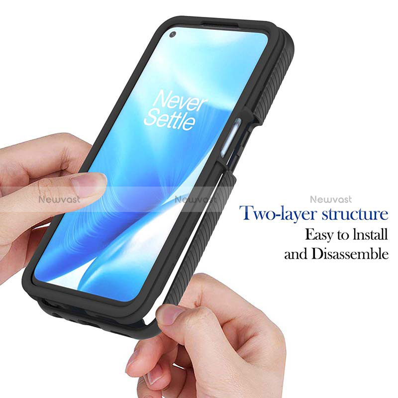 Silicone Transparent Frame Case Cover 360 Degrees ZJ1 for Oppo A74 5G