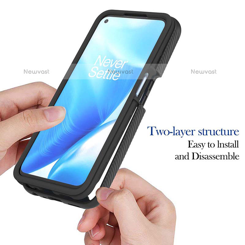 Silicone Transparent Frame Case Cover 360 Degrees ZJ1 for Oppo A93 5G