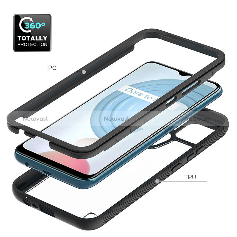 Silicone Transparent Frame Case Cover 360 Degrees ZJ1 for Realme C21Y