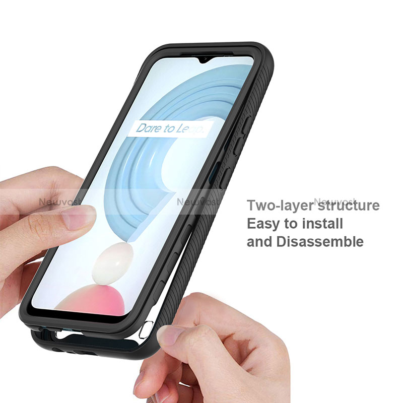 Silicone Transparent Frame Case Cover 360 Degrees ZJ1 for Realme C25Y