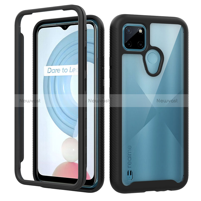 Silicone Transparent Frame Case Cover 360 Degrees ZJ1 for Realme C25Y