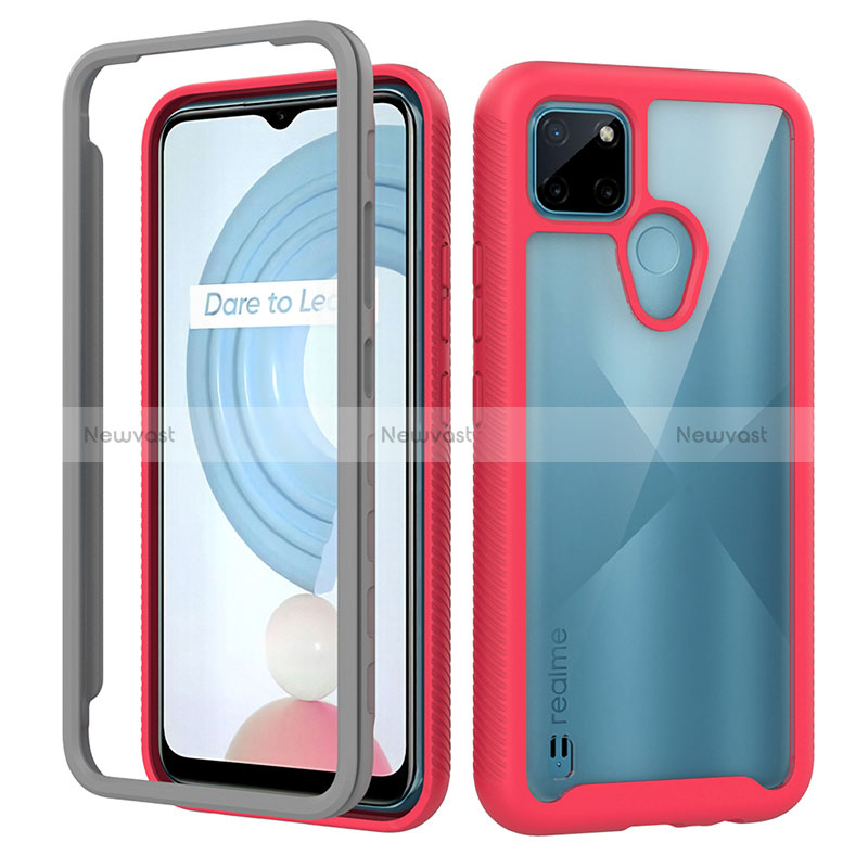 Silicone Transparent Frame Case Cover 360 Degrees ZJ1 for Realme C25Y