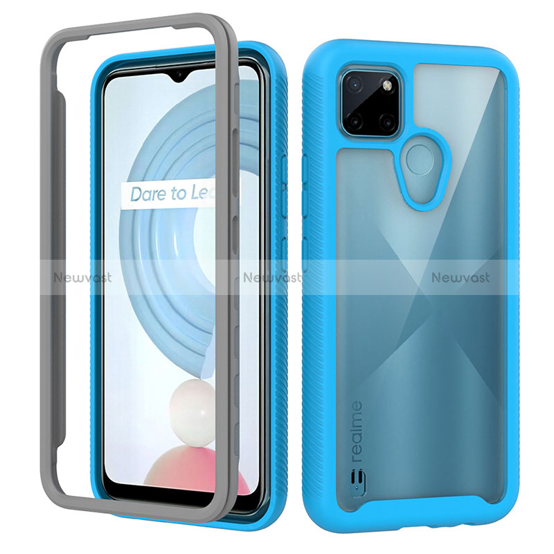 Silicone Transparent Frame Case Cover 360 Degrees ZJ1 for Realme C25Y