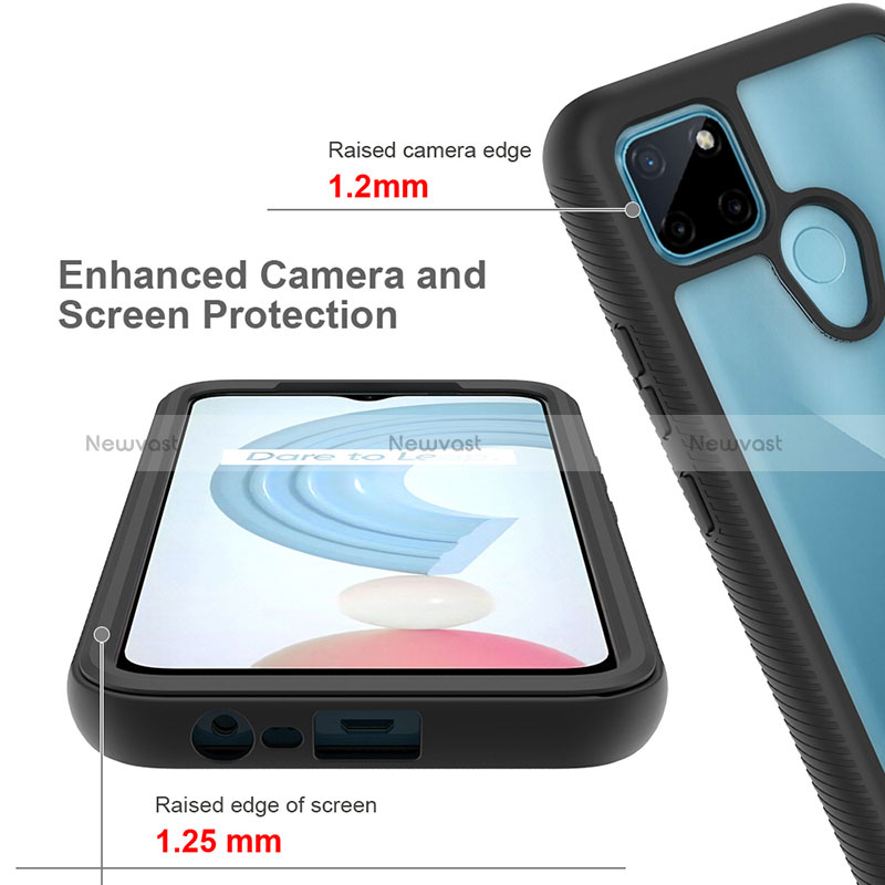 Silicone Transparent Frame Case Cover 360 Degrees ZJ1 for Realme C25Y