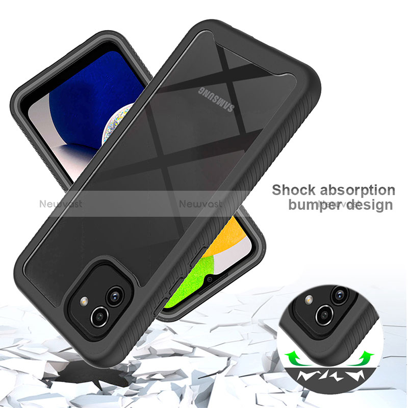 Silicone Transparent Frame Case Cover 360 Degrees ZJ1 for Samsung Galaxy A03