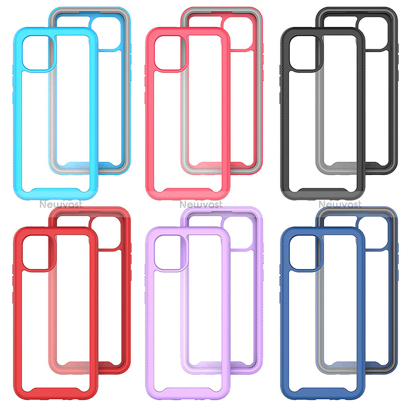 Silicone Transparent Frame Case Cover 360 Degrees ZJ1 for Samsung Galaxy A03
