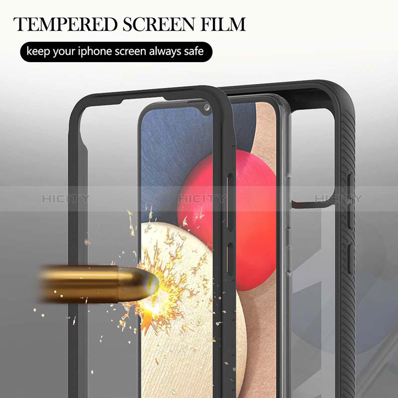 Silicone Transparent Frame Case Cover 360 Degrees ZJ1 for Samsung Galaxy A03s