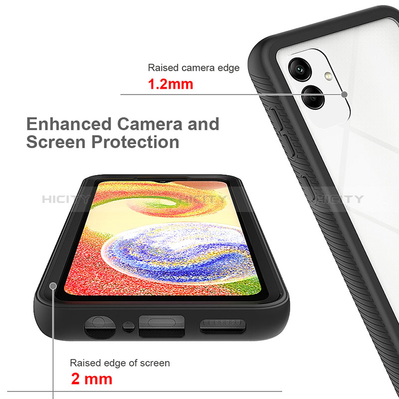 Silicone Transparent Frame Case Cover 360 Degrees ZJ1 for Samsung Galaxy A04E
