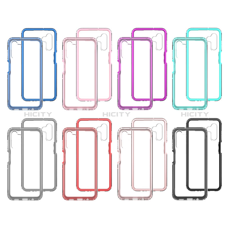 Silicone Transparent Frame Case Cover 360 Degrees ZJ1 for Samsung Galaxy A04s