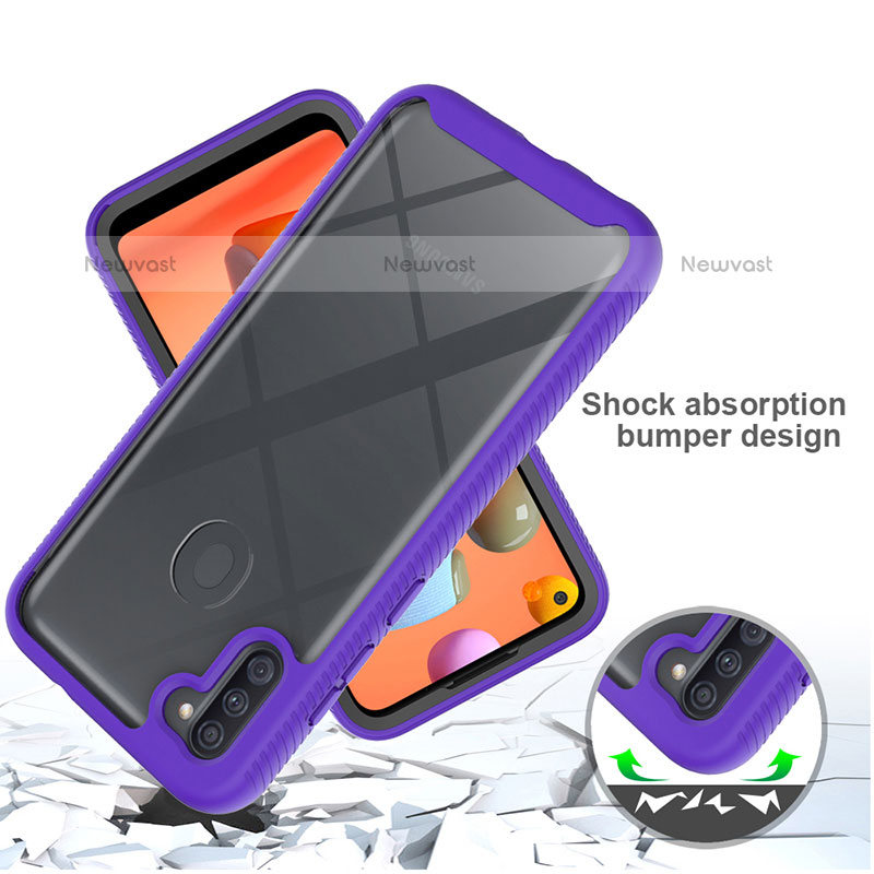 Silicone Transparent Frame Case Cover 360 Degrees ZJ1 for Samsung Galaxy A11