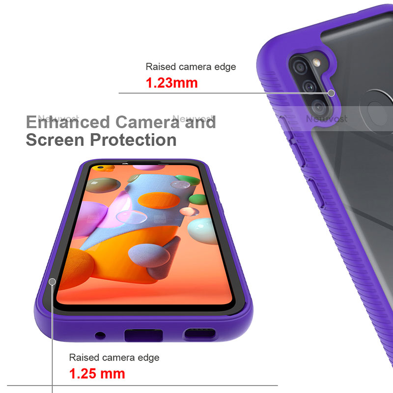 Silicone Transparent Frame Case Cover 360 Degrees ZJ1 for Samsung Galaxy A11