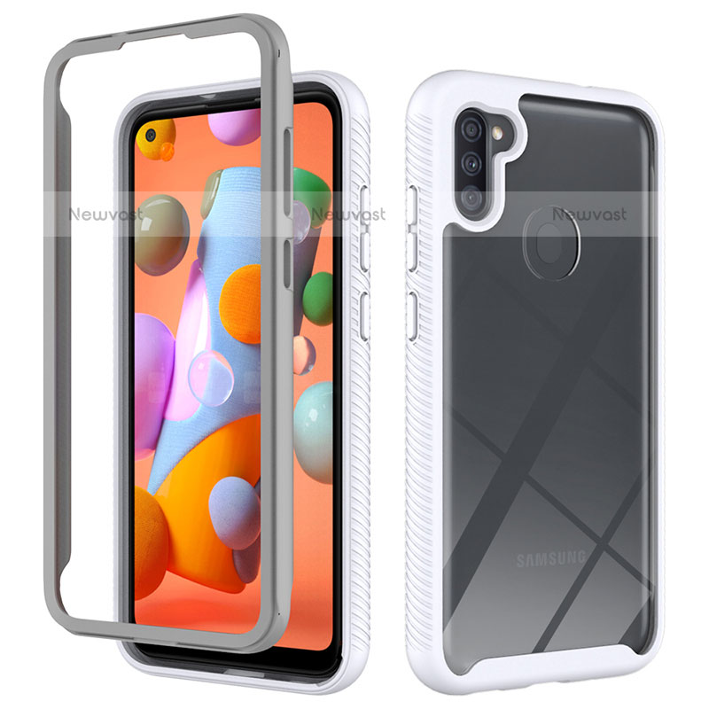 Silicone Transparent Frame Case Cover 360 Degrees ZJ1 for Samsung Galaxy A11